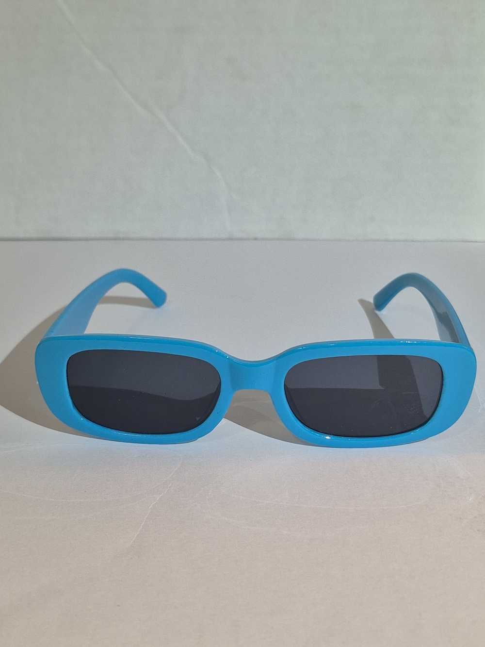 Bright Blue Rectangular Retro Sunglasses